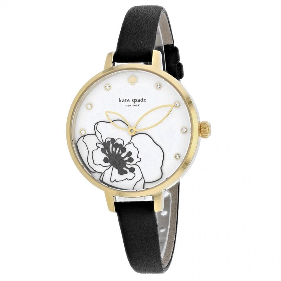 Kate Spade Women's KSW1480 Spade Black Leather Watch