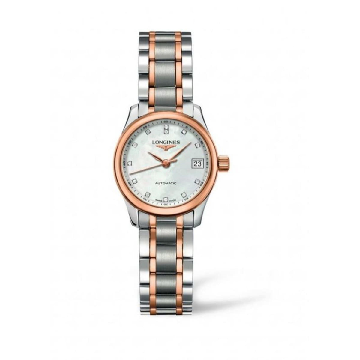 Longines Women&#39;s L2.128.5.89.7 Master Collection Two-Tone 18Kt Rose Gold and Stainless Steel Watch