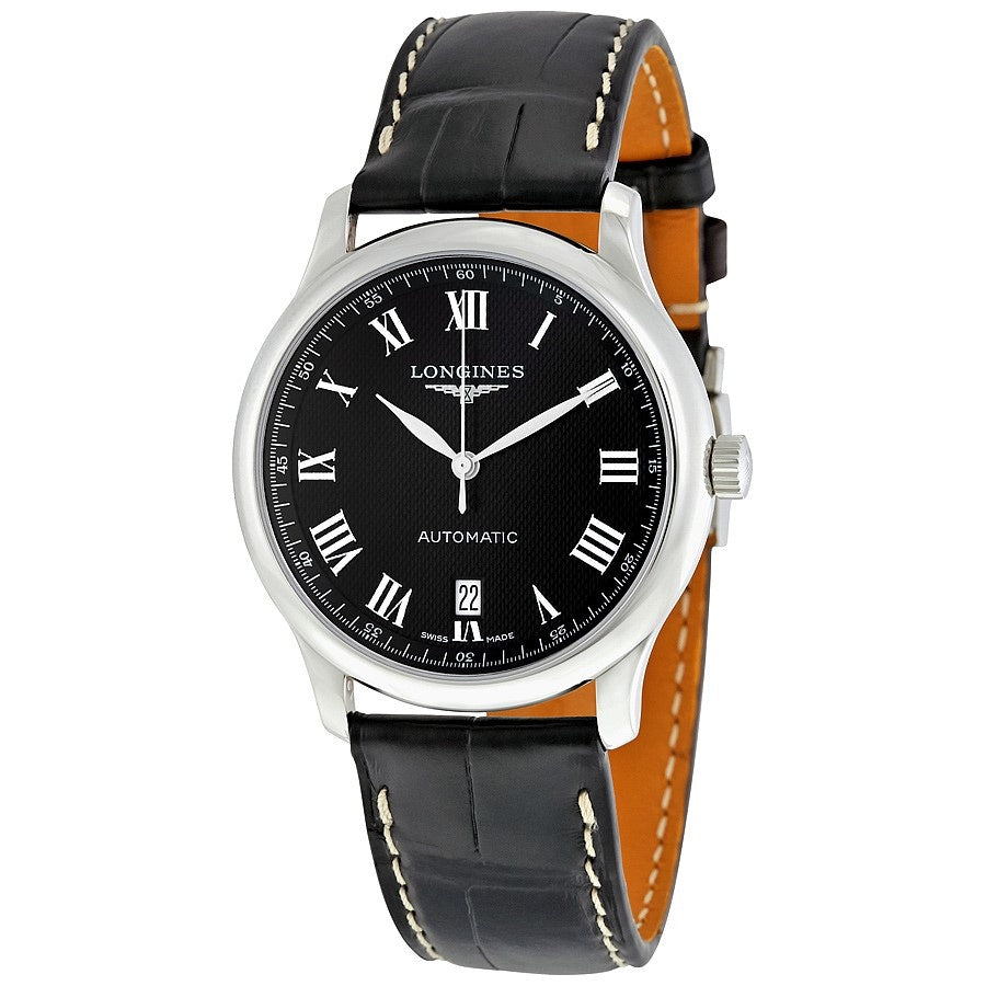 Longines Men&#39;s L2.755.4.51.7 Master Collection Black Leather Watch
