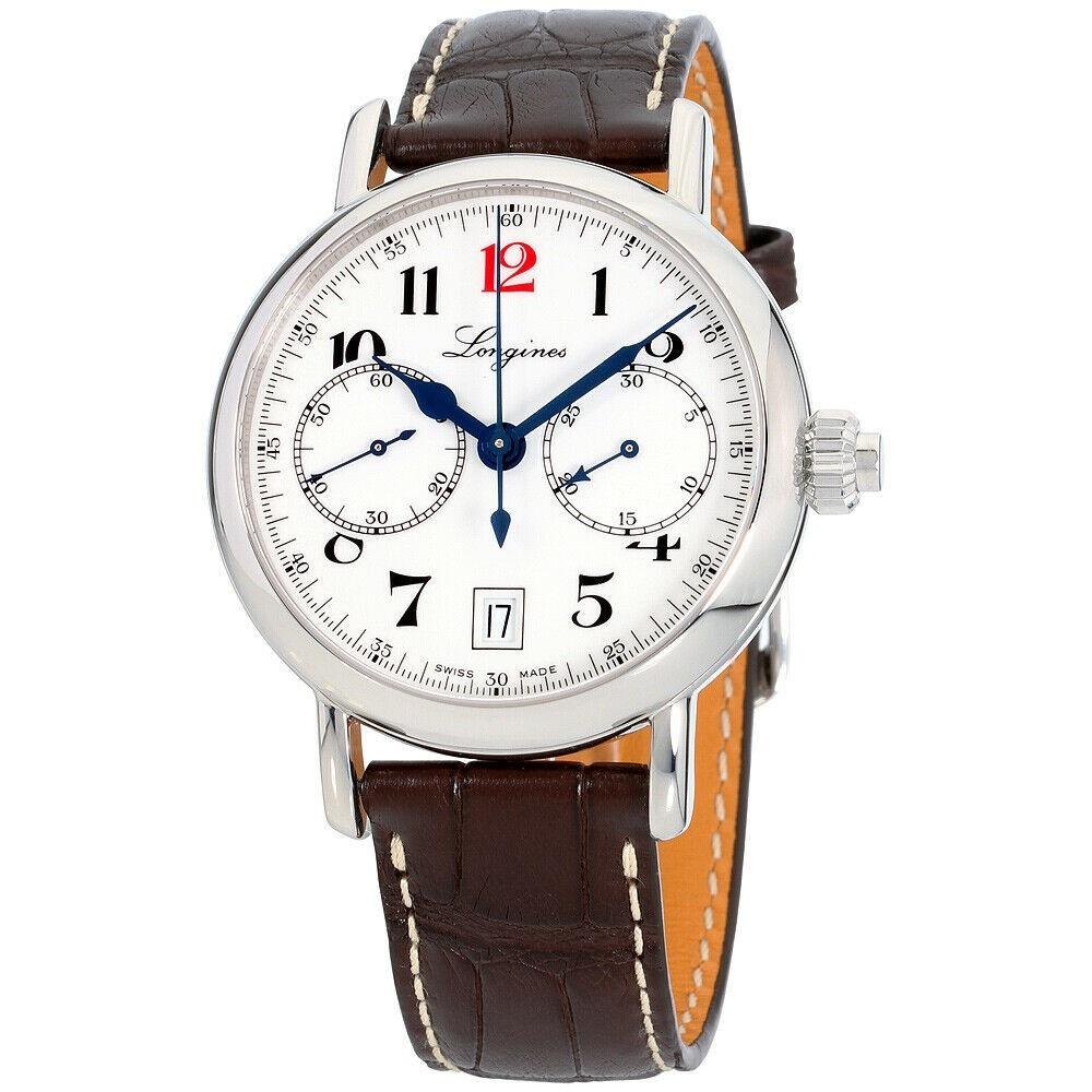 Longines Men&#39;s L2.775.4.23.3 Heritage Chronograph Brown Leather Watch