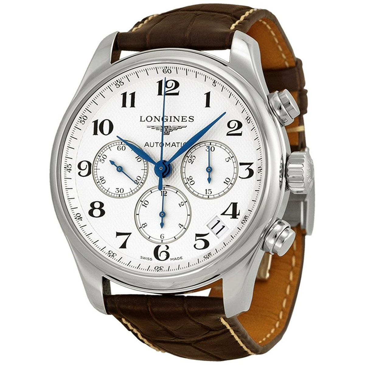 Longines Men&#39;s L26934783 Master Chronograph Automatic Brown Leather Watch