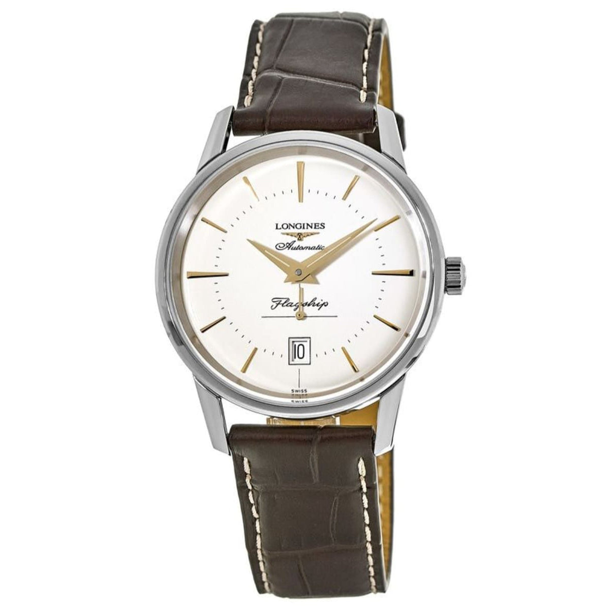 Longines Men&#39;s L4.795.4.78.2 Flagship Brown Leather Watch