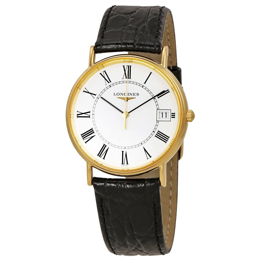 Longines Men's L4.819.2.11.2 Le Grande Classique Black Leather Watch ...