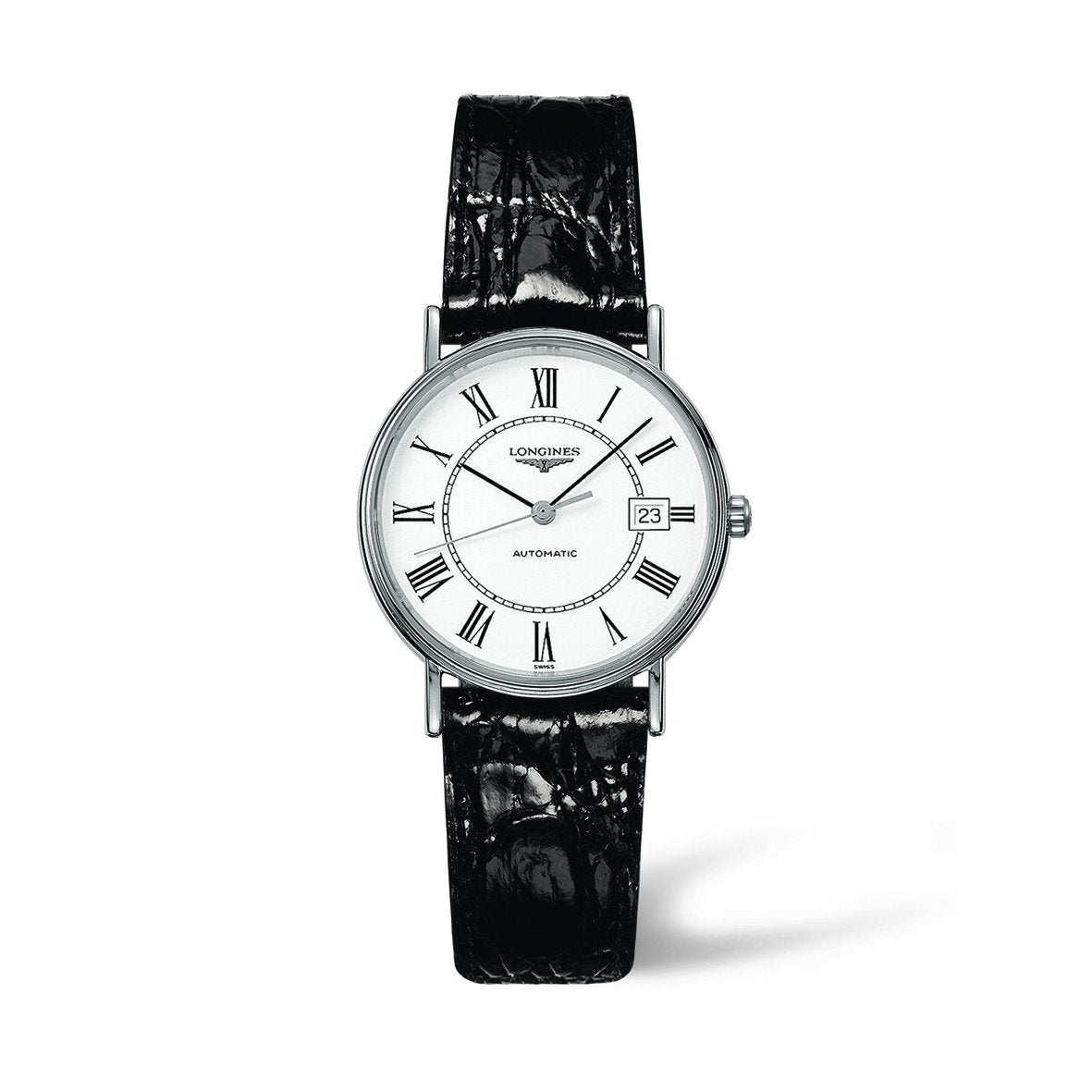 Longines Women&#39;s L4.821.4.11.2 Presence Black Leather Watch