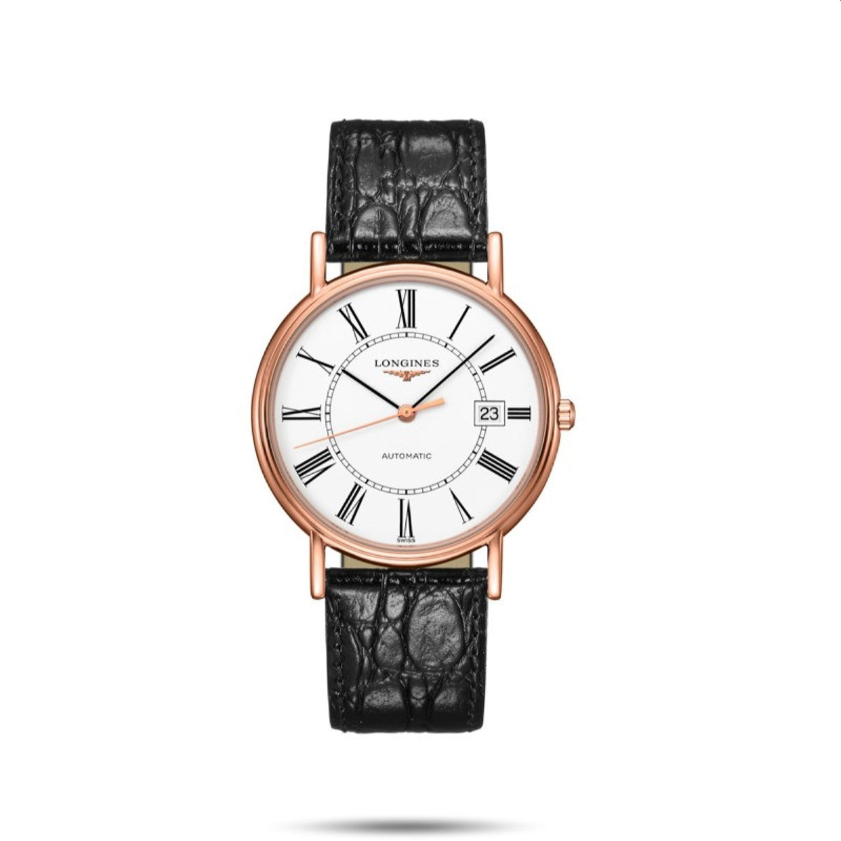Longines Men's L4.921.1.11.2 Presence Black Leather Watch