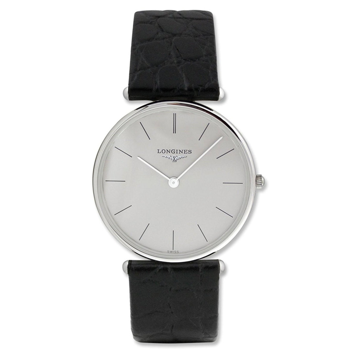 Longines Men&#39;s L46916722 La Grandes Classiques Flagship Black Leather Watch