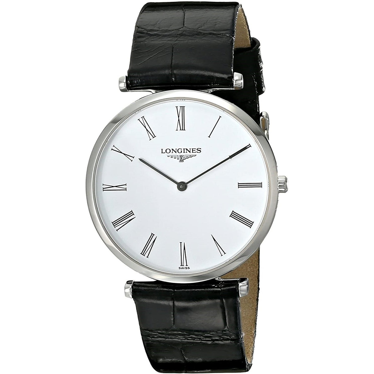 Longines Men's L47094112 La Grande Classique Black Leather Watch