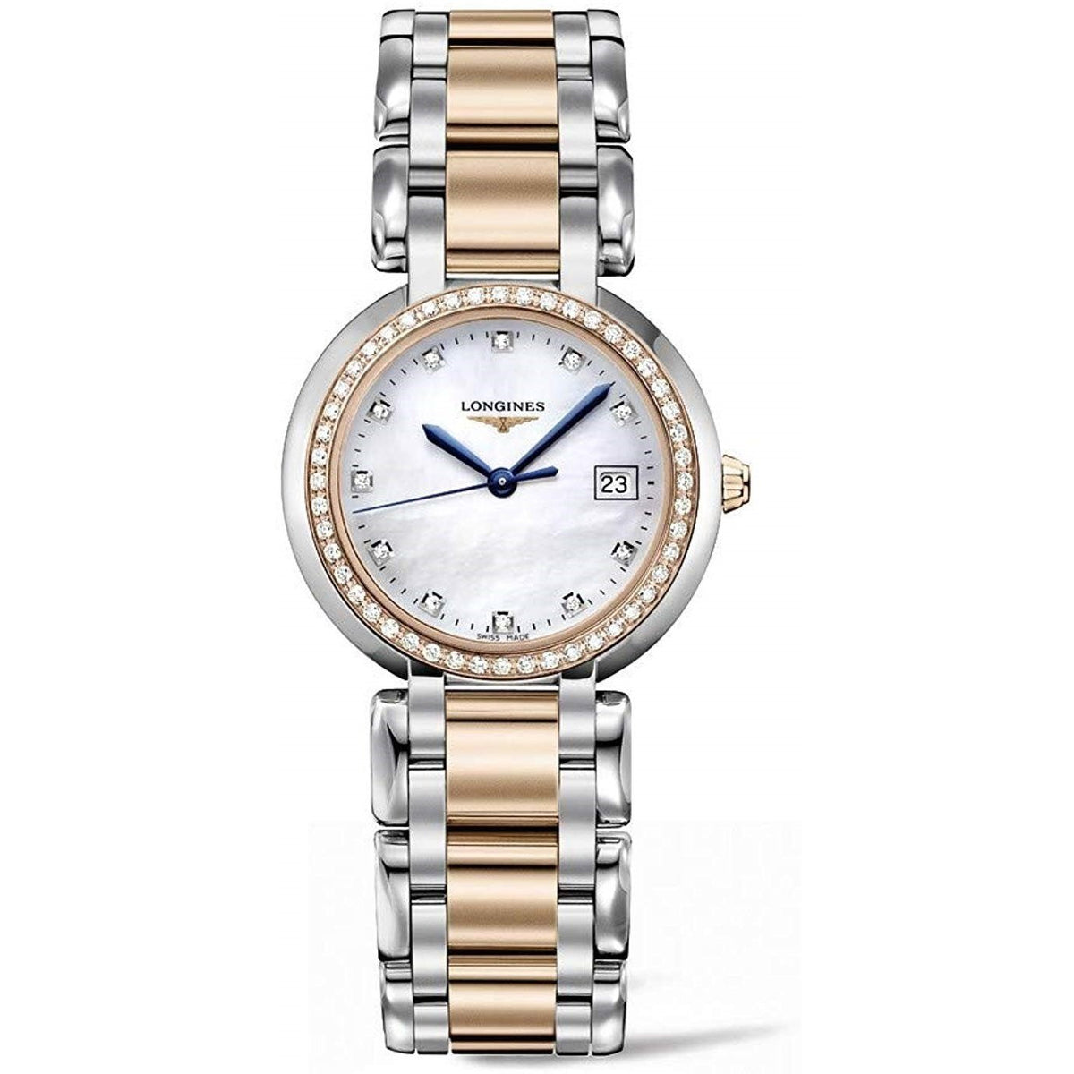 Longines Women&#39;s L8.112.5.89.6 PrimaLuna Two-Tone 18kt Rose Gold Stainless Steel Watch