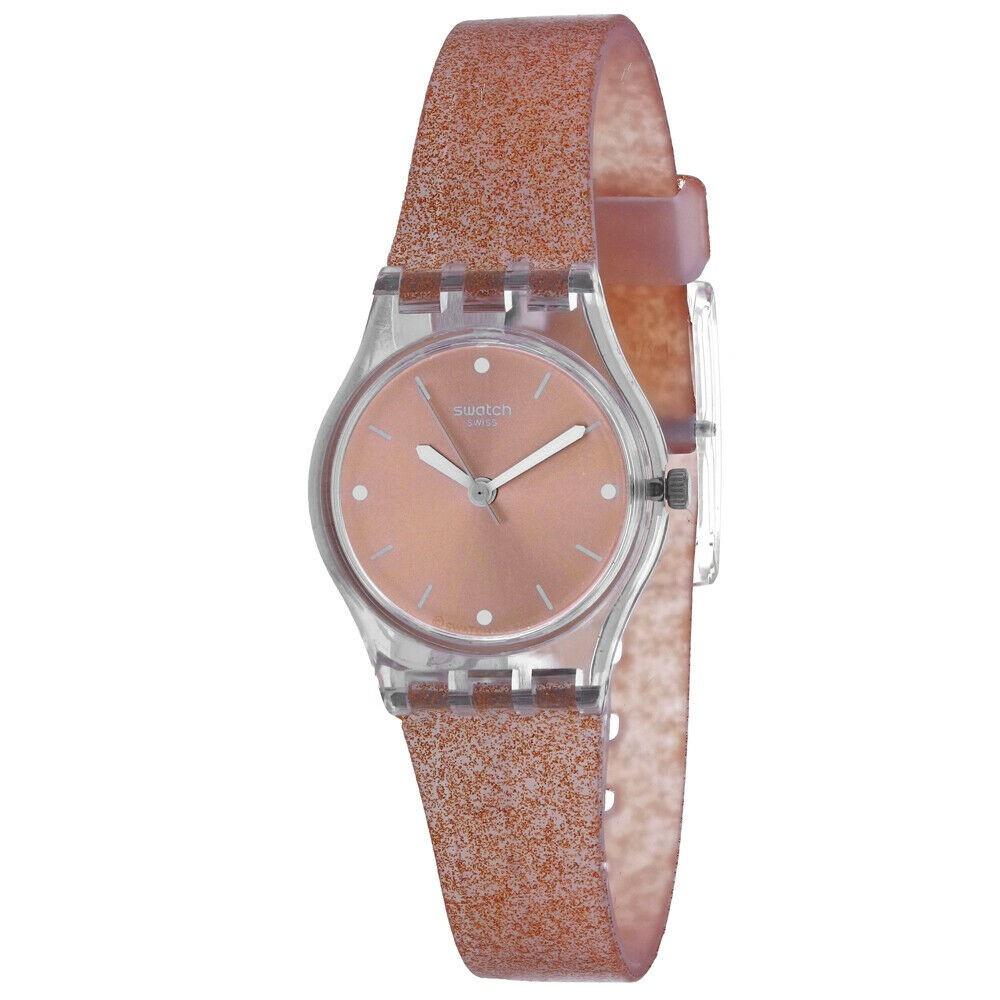 Swatch Women&#39;s LK354D Pinkindescent Too Gold-Tone Silicone Watch