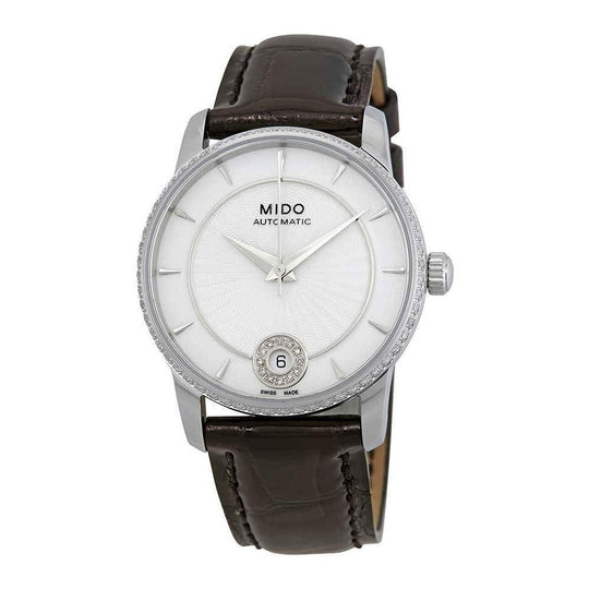 Mido Women's M007.207.66.036.20 Baroncelli Diamond at 6 o'clock position Brown Leather Watch