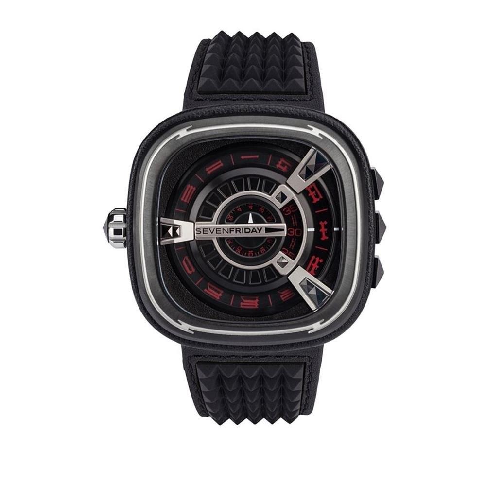 Sevenfriday Men s M1 04 Sevenfriday Limited Edition Punk Black Leather Watch