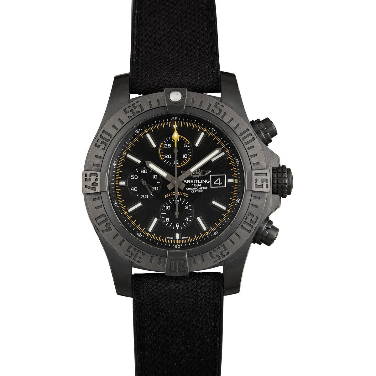 Breitling Men's M133711A-BF30-264S  Super Avenger II  Chronograph Black Fabric Watch