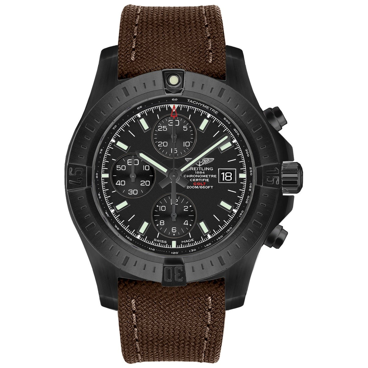 Breitling Men's M1338810-BF01-108W Colt  Chronograph Brown Canvas Watch