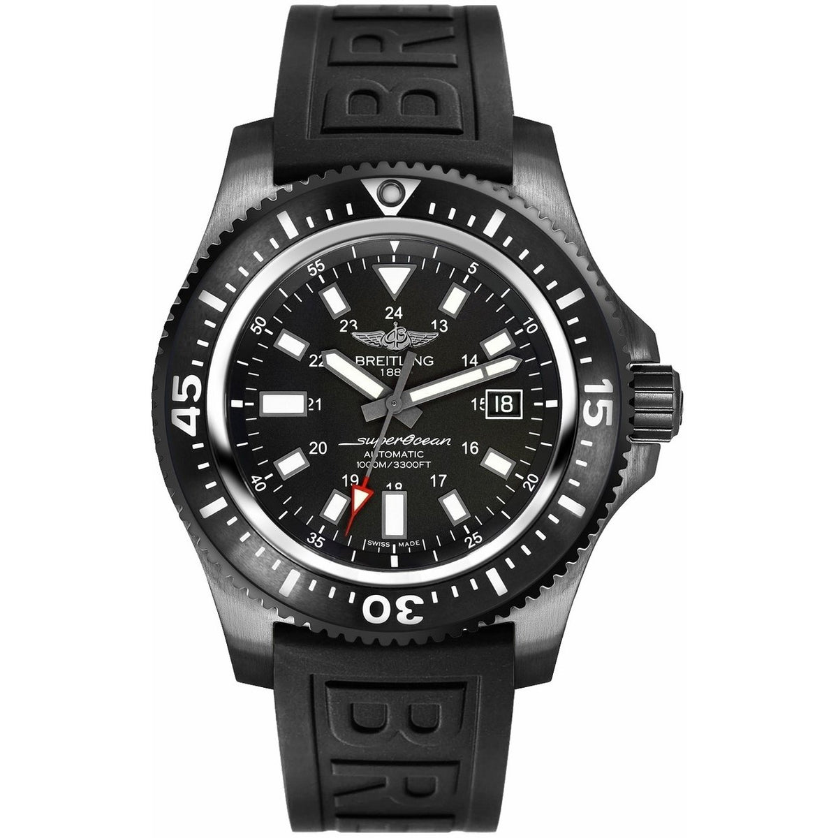 Breitling Men&#39;s M1739313-BE92-153S Superocean Black Rubber Watch