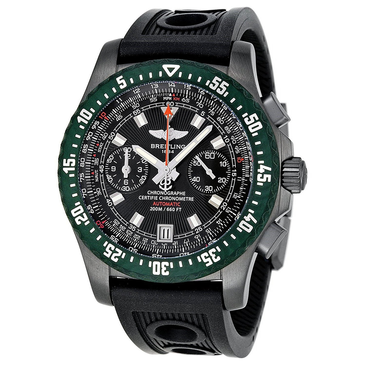 Breitling Men&#39;s M27363A3-B823 Skyracer Automatic Chronograph Black Rubber Watch