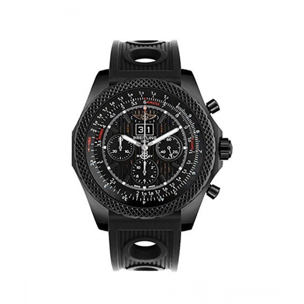 Breitling Men&#39;s M4436413-BD27-201S Bentley 6.75 Chronograph Black Rubber Watch