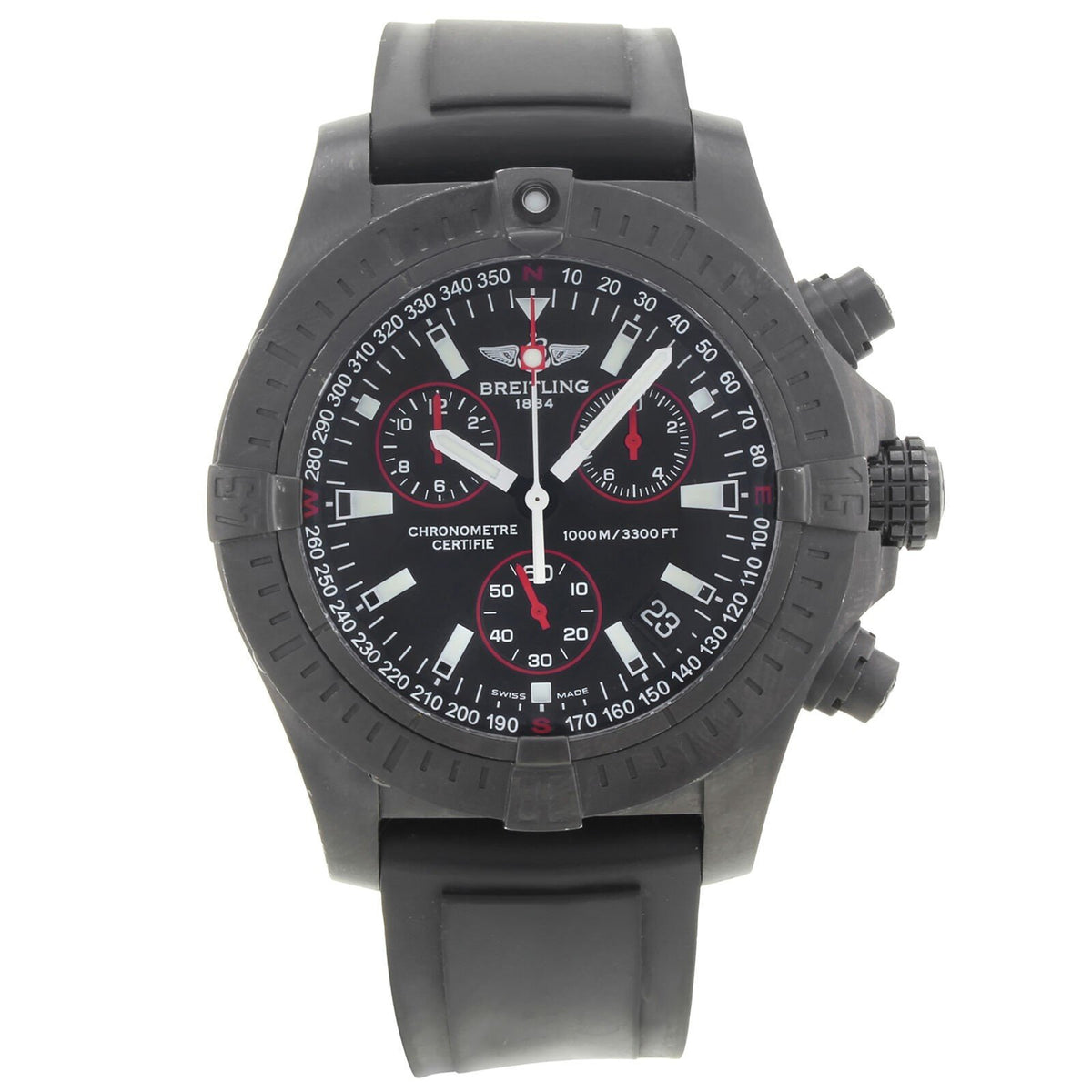 Breitling Men&#39;s M7339010-BA03-131S Avenger Seawolf Chronograph Black Rubber Watch