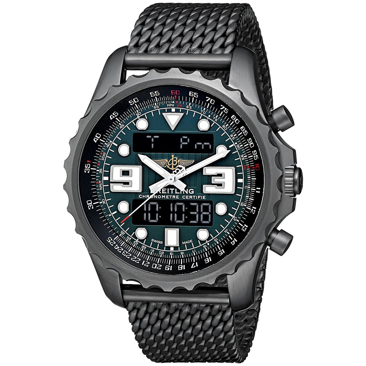 Breitling Men's M7836522-L521 Chronospace Automatic Analog-Digital Black Stainless Steel Watch