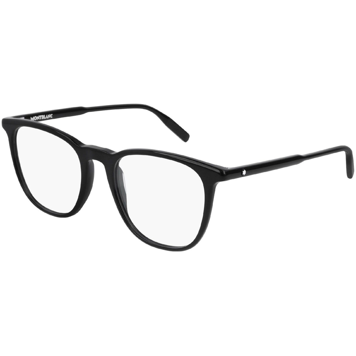 Montblanc Men's Sunglasses Spring Summer Black Transparent Demo Lens Demo Lens Shiny MB0010O 005