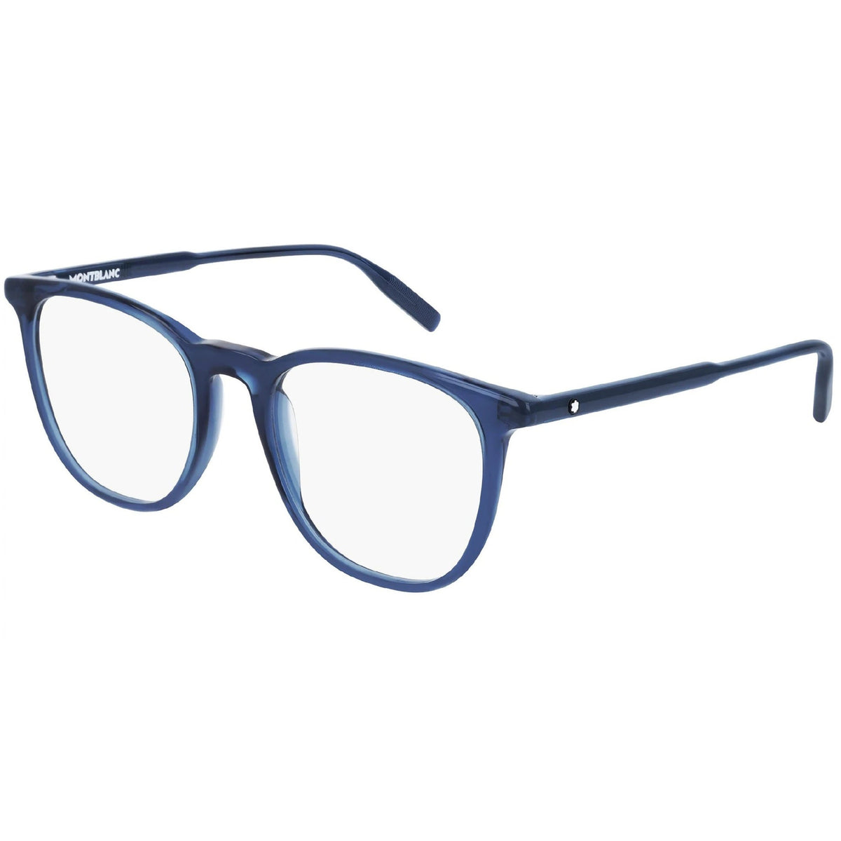Montblanc Men's Sunglasses Spring Summer Blue Transparent Demo Lens Demo Lens Transparent MB0010O 007