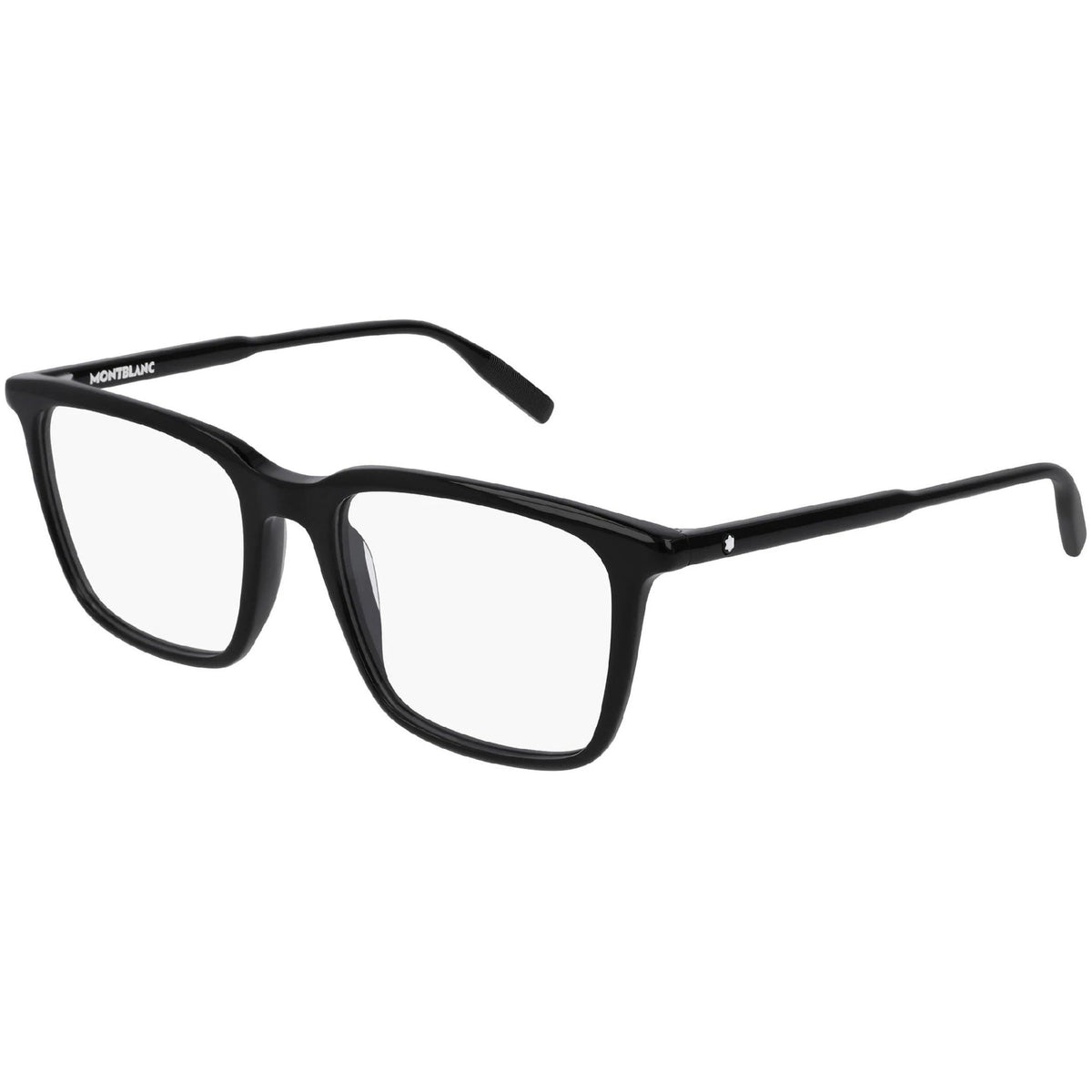 Montblanc Men's Sunglasses Spring Summer Black Transparent Demo Lens Demo Lens Shiny MB0011O 005