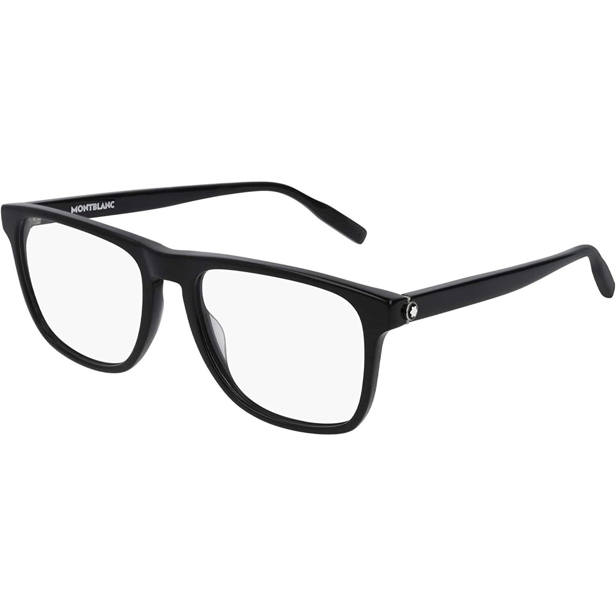 Montblanc Men's Sunglasses Spring Summer Black Transparent Demo Lens Demo Lens Shiny MB0014O 001