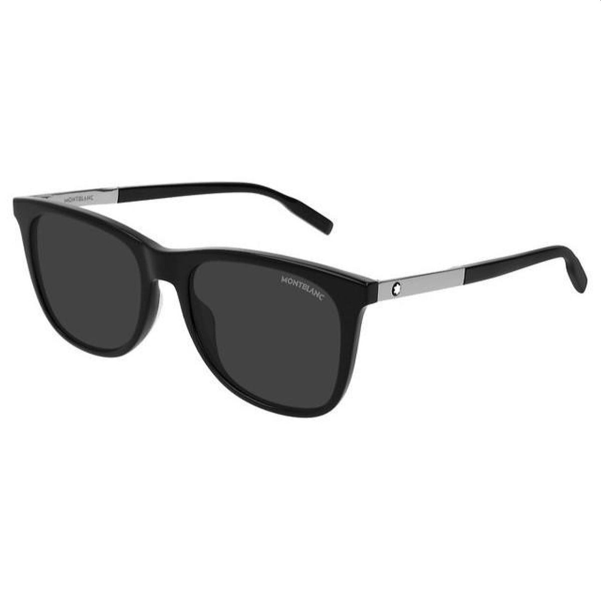 Montblanc Men's Sunglasses Spring Summer Black Grey Polar Nylon Polar Nylon Shiny MB0017S 010