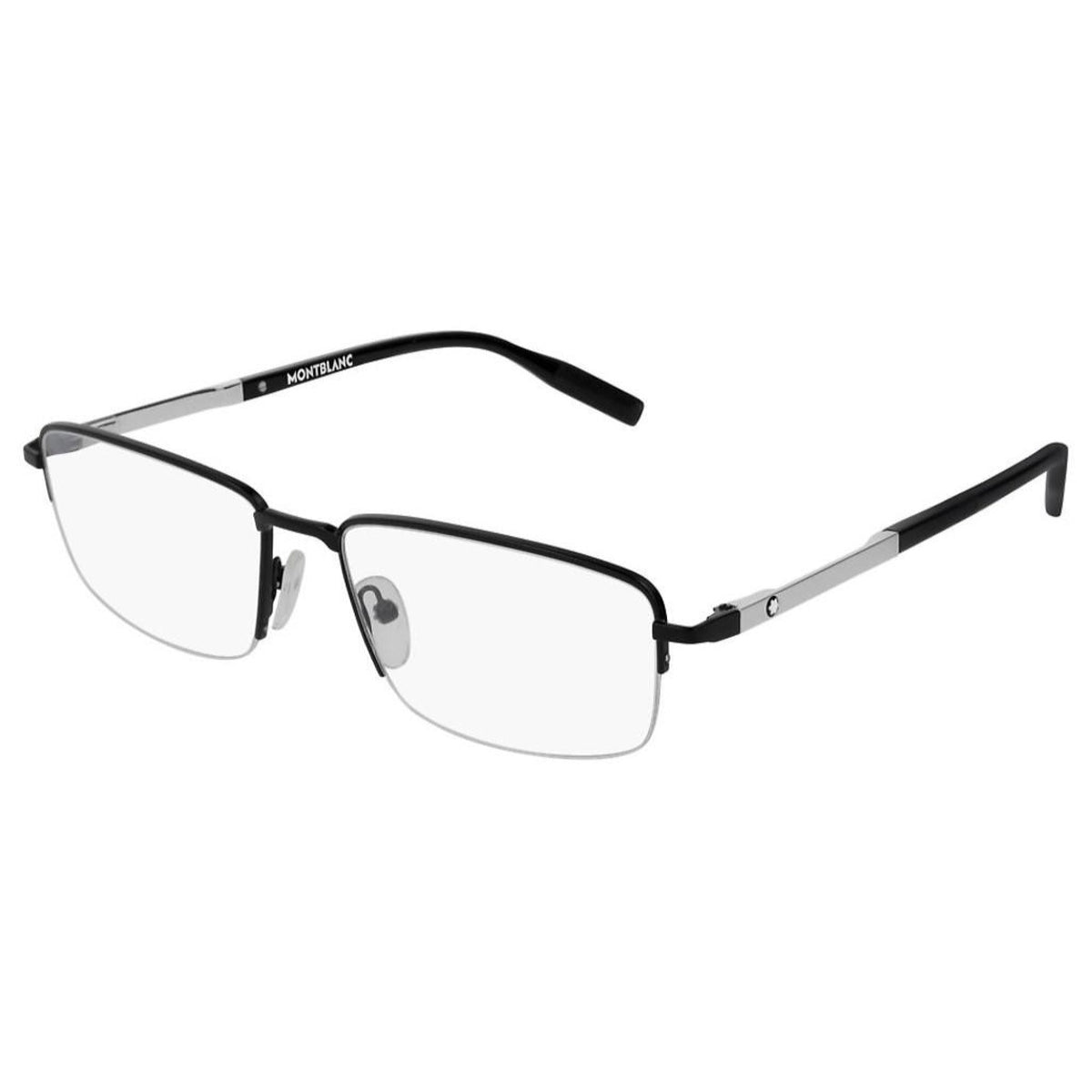 Montblanc Men's Sunglasses Spring Summer Black Transparent Demo Lens Demo Lens Shiny MB0020O 001