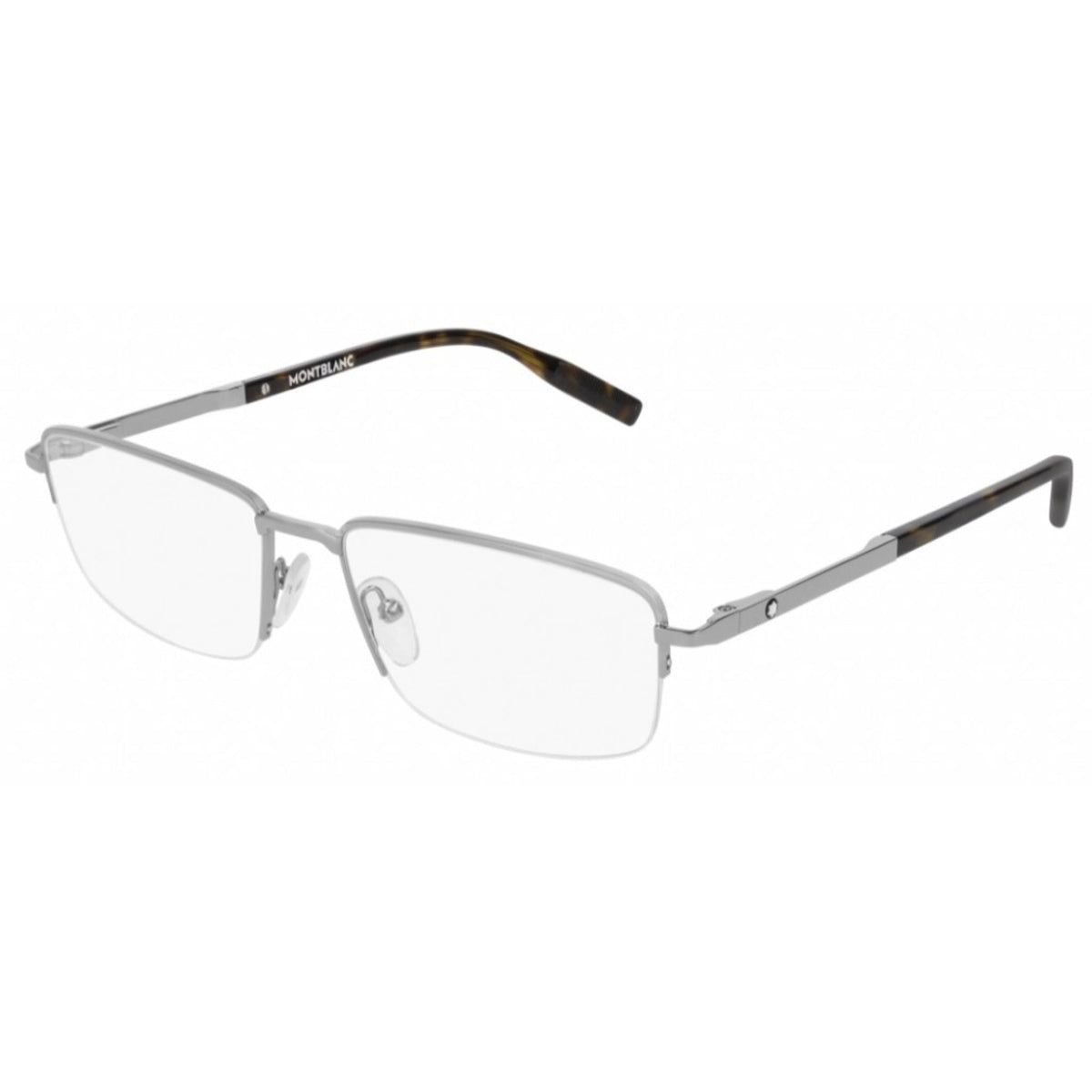 Montblanc Men's Sunglasses Spring Summer Ruthenium Transparent Demo Lens Demo Lens Shiny MB0020O 002