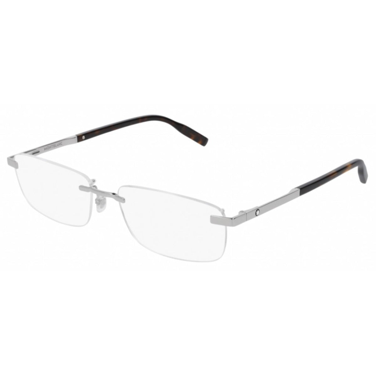 Montblanc Men's Sunglasses Spring Summer Silver Transparent Demo Lens Demo Lens Shiny MB0023O 005