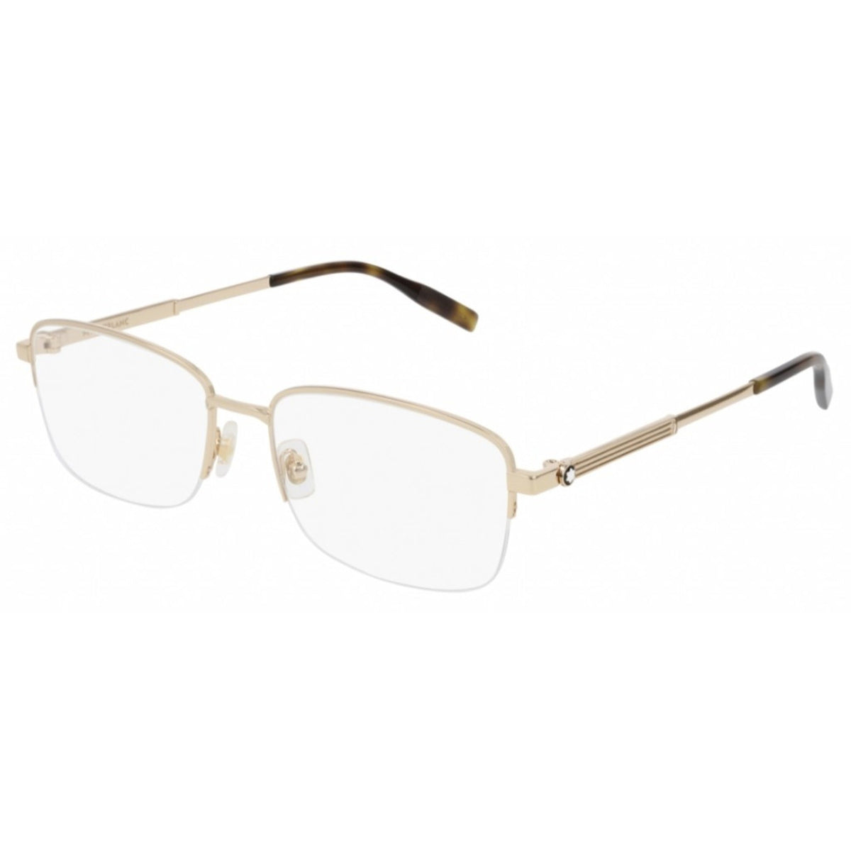 Montblanc Men's Sunglasses Spring Summer Gold Transparent Demo Lens Demo Lens Light MB0028O 005