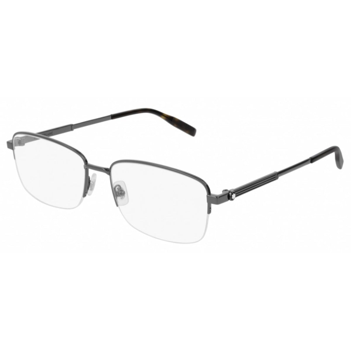Montblanc Men's Sunglasses Spring Summer Ruthenium Transparent Demo Lens Demo Lens Dark MB0028O 006