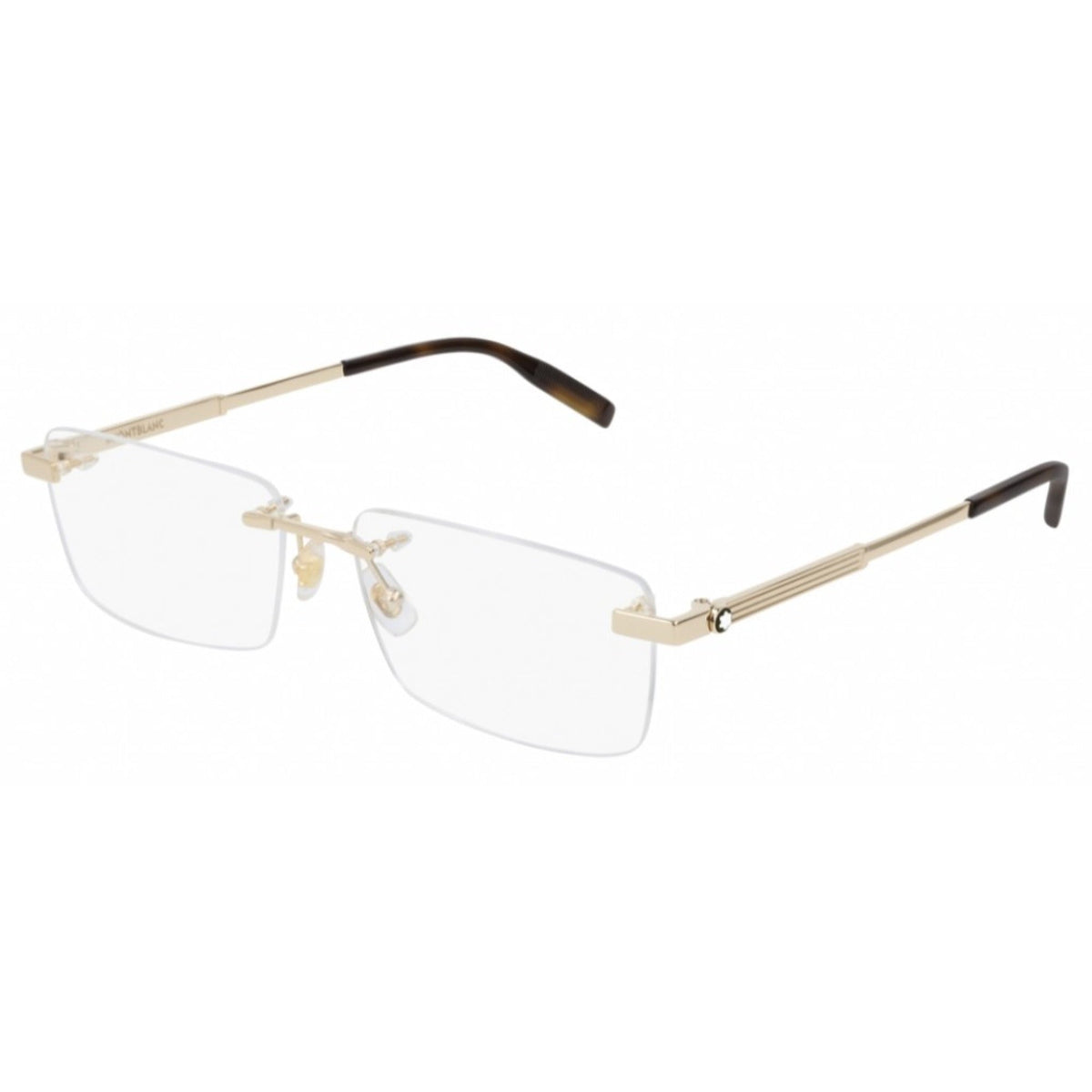 Montblanc Men's Sunglasses Spring Summer Gold Transparent Demo Lens Demo Lens Light MB0030O 005