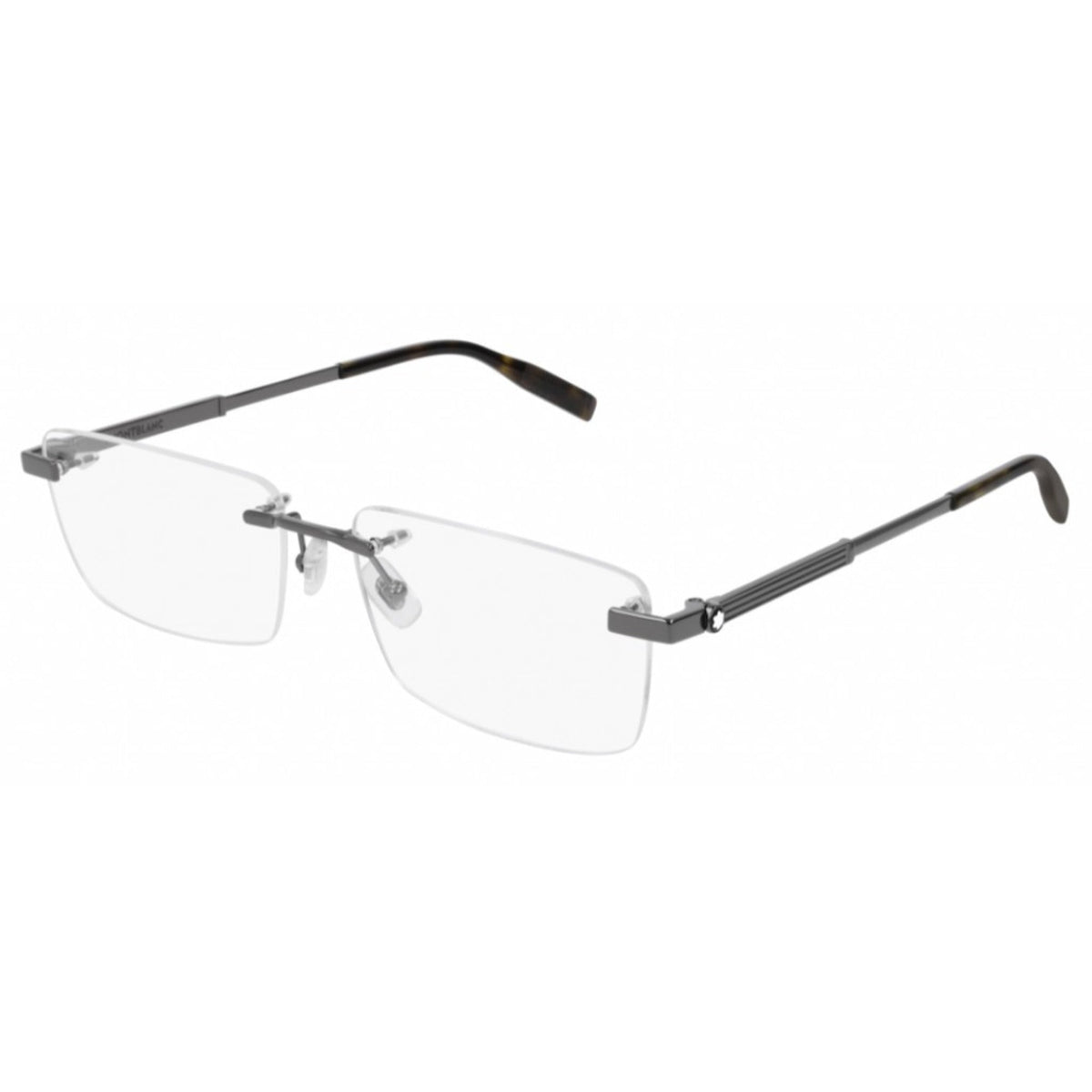 Montblanc Men's Sunglasses Spring Summer Ruthenium Transparent Demo Lens Demo Lens Dark MB0030O 006