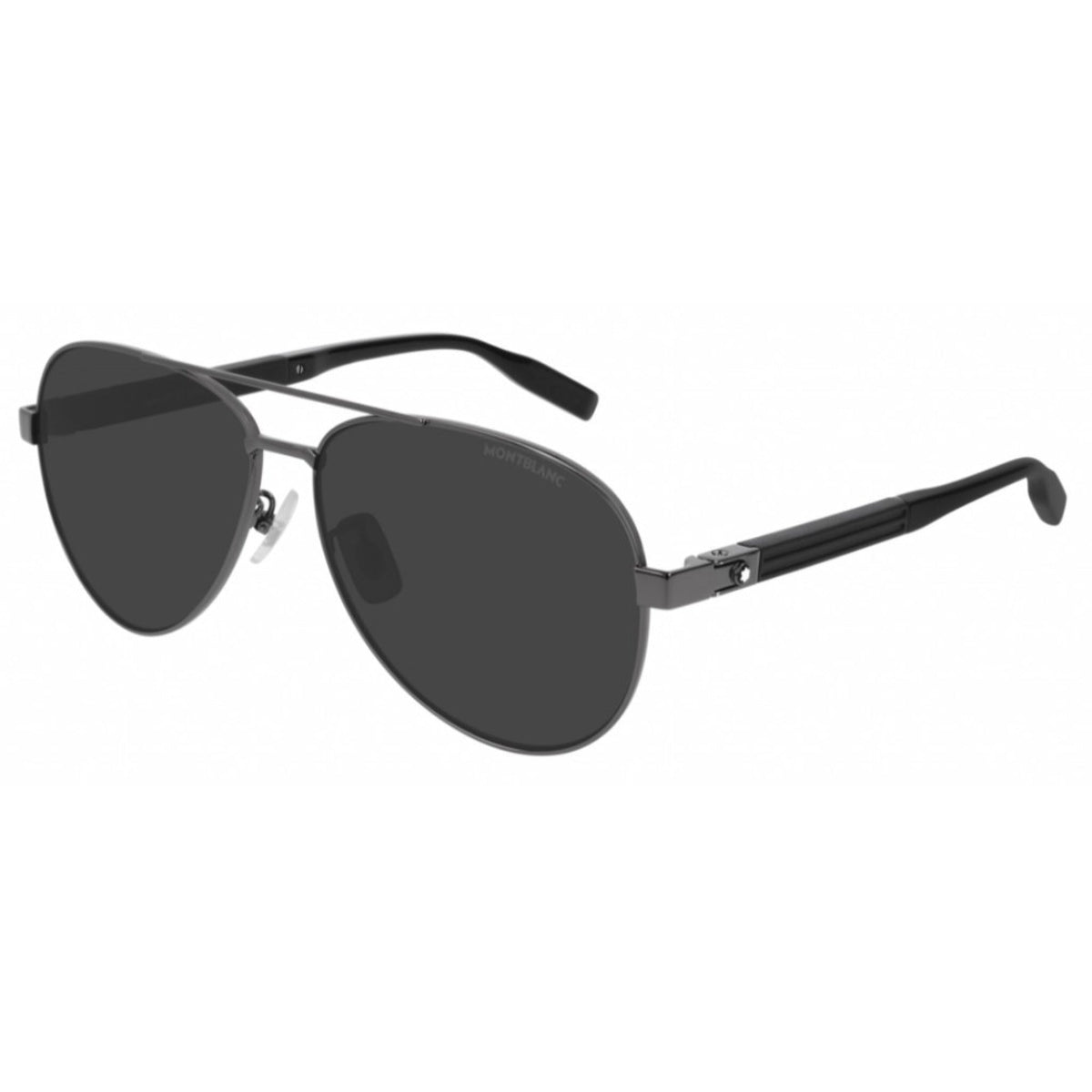 Montblanc Men's Sunglasses Spring Summer Ruthenium Grey Polar Nylon Polar Nylon Dark MB0032S 005