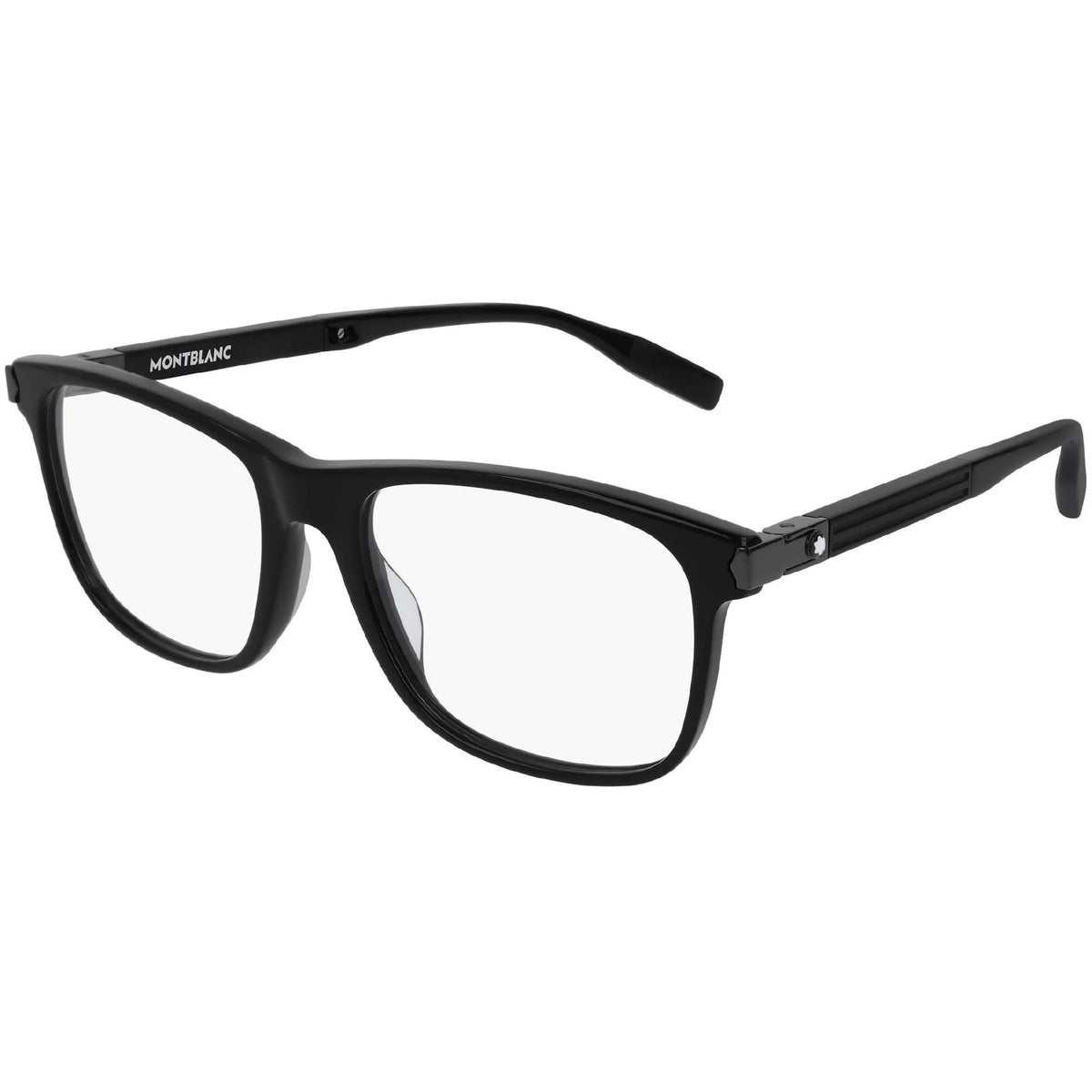 Montblanc Men's Sunglasses Spring Summer Black Transparent Demo Lens Demo Lens Shiny MB0035O 001