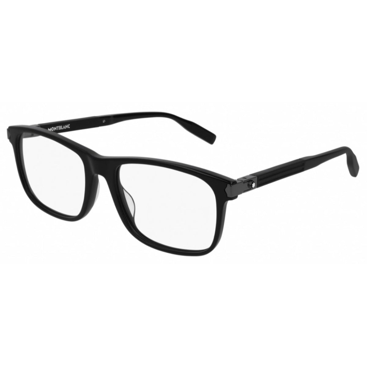 Montblanc Men's Sunglasses Spring Summer Black Transparent Demo Lens Demo Lens Shiny MB0035O 005