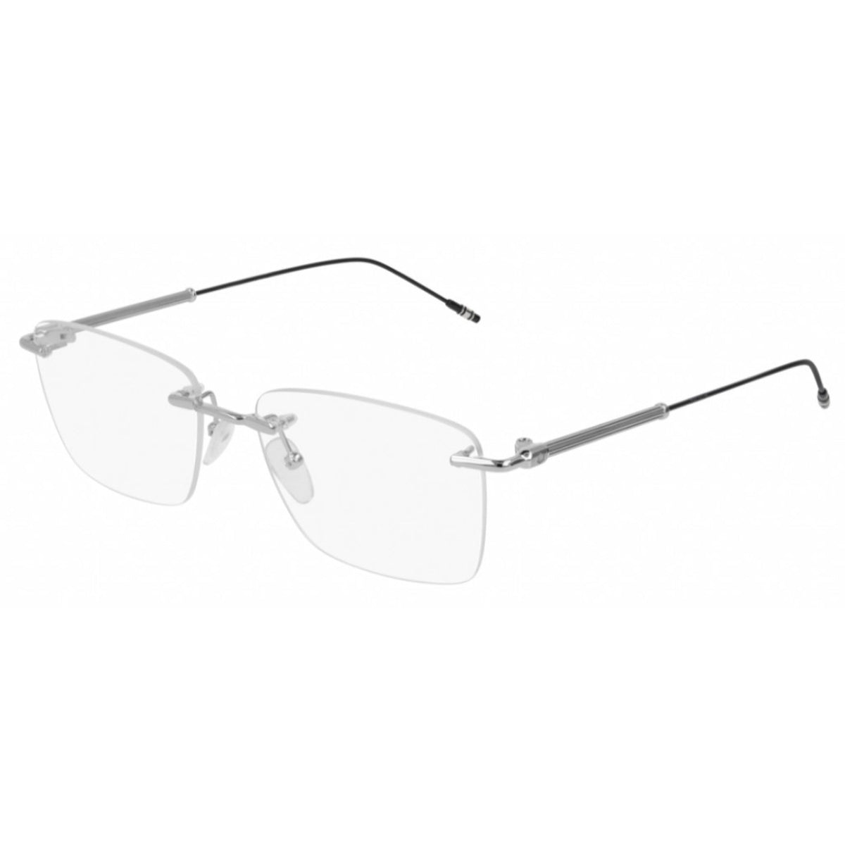 Montblanc Men's Sunglasses Spring Summer Silver Transparent Demo Lens Demo Lens Dark MB0038O 001