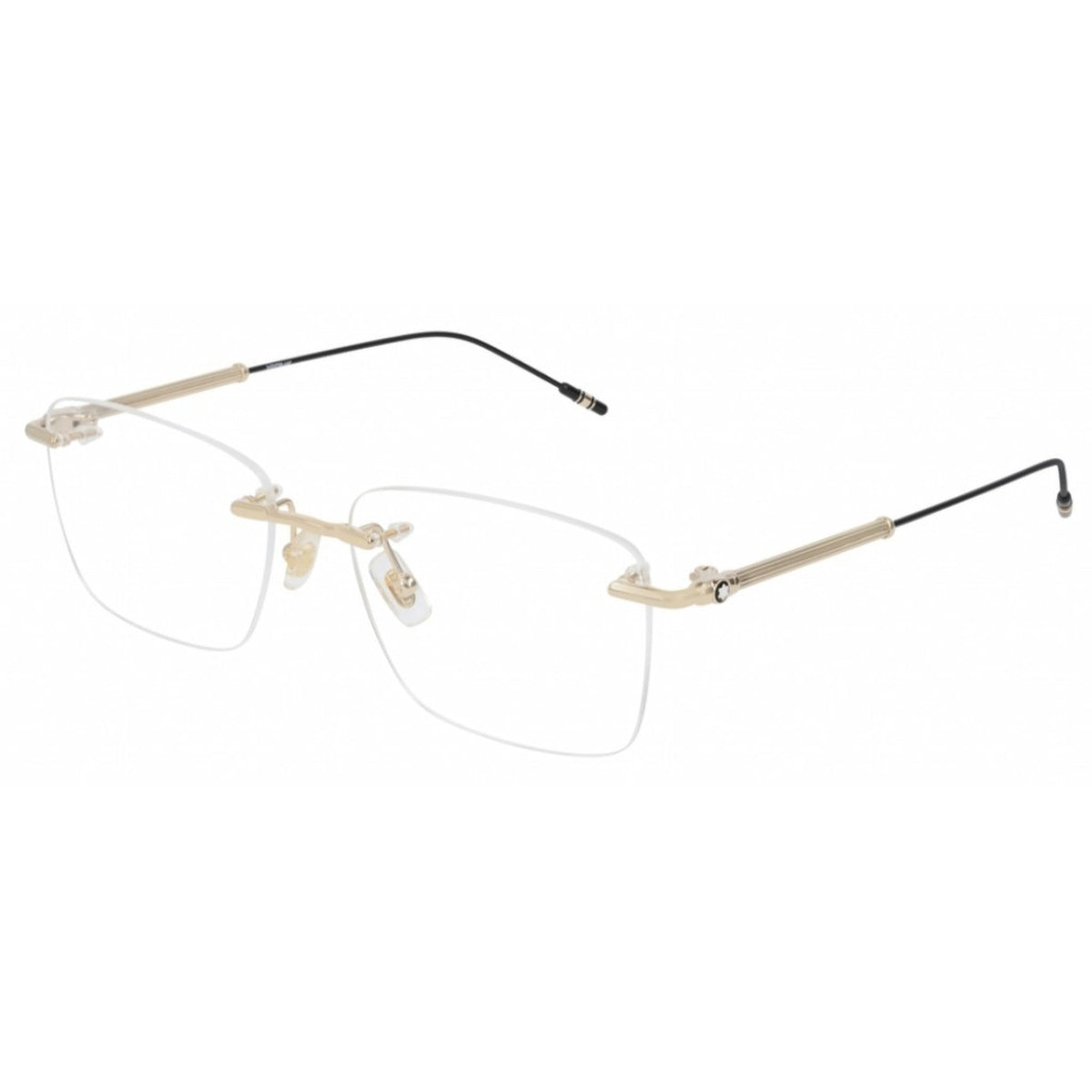 Montblanc Men's Sunglasses Spring Summer Gold Transparent Demo Lens Demo Lens Shiny MB0038O 002