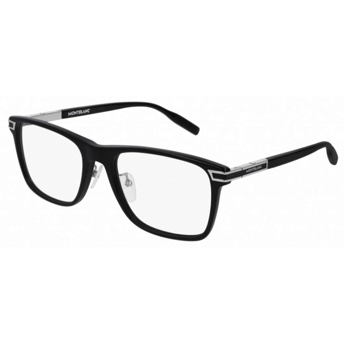 Montblanc Men's Sunglasses Spring Summer Black Transparent Demo Lens Demo Lens Shiny MB0042O 001
