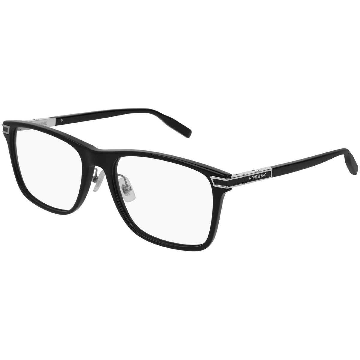Montblanc Men's Sunglasses Spring Summer Black Transparent Demo Lens Demo Lens Shiny MB0042O 005