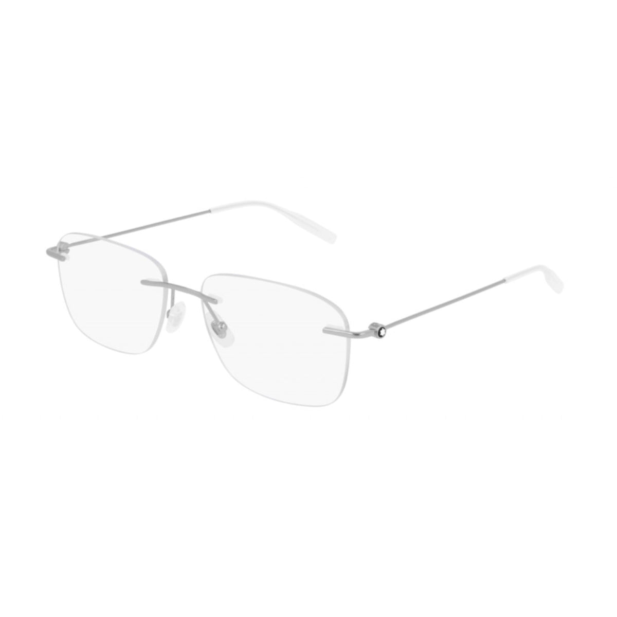 Montblanc Men's Sunglasses Fall Winter Silver Transparent Demo Lens Demo Lens Shiny MB0075O 003