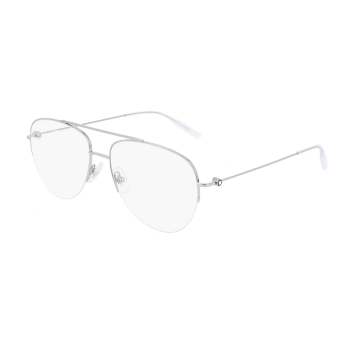 Montblanc Men's Sunglasses Fall Winter Silver Transparent Demo Lens Demo Lens Shiny MB0077O 003