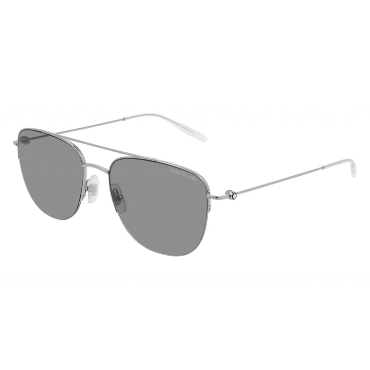 Montblanc Men's Sunglasses Spring Summer Silver Grey Nylon Nylon Shiny MB0096S 002