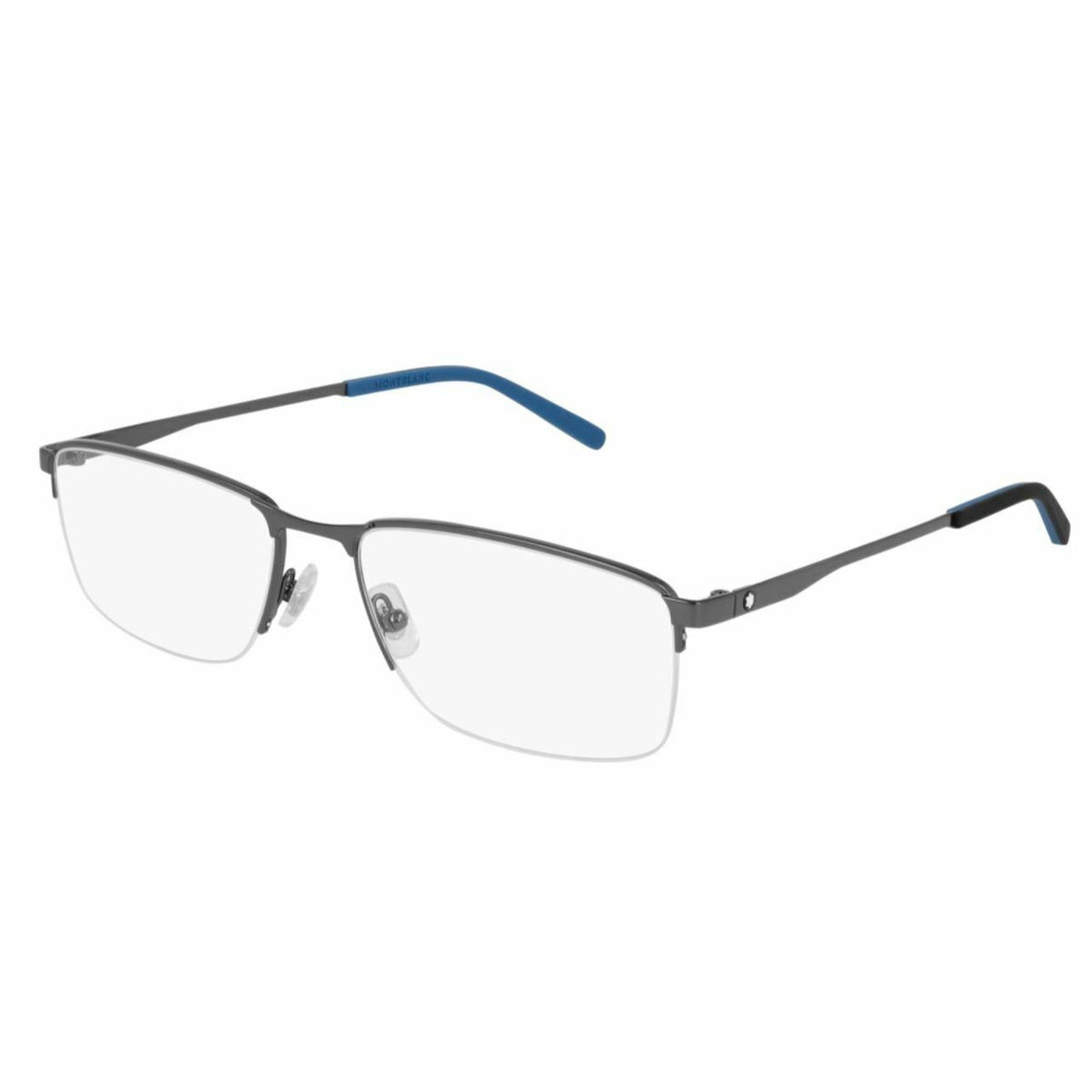Montblanc Men's Sunglasses Spring Summer Ruthenium Transparent Demo Lens Demo Lens Dark MB0107O 005