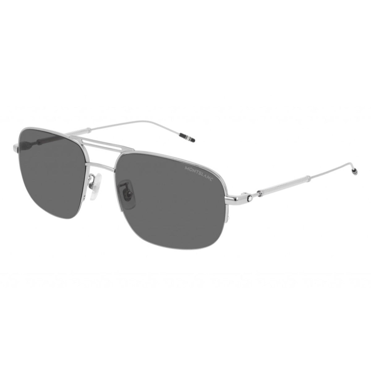 Montblanc Men's Sunglasses Spring Summer Silver Grey Nylon Nylon Shiny MB0109S 001