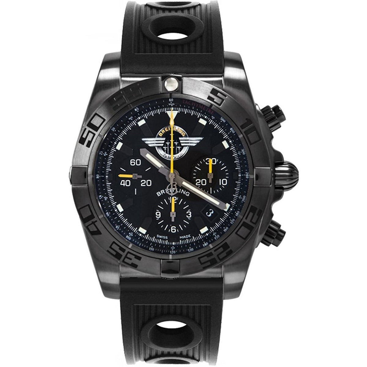 Breitling Men&#39;s MB01109L-BD48-200S Chronomat 44 Chronograph Black Rubber Watch