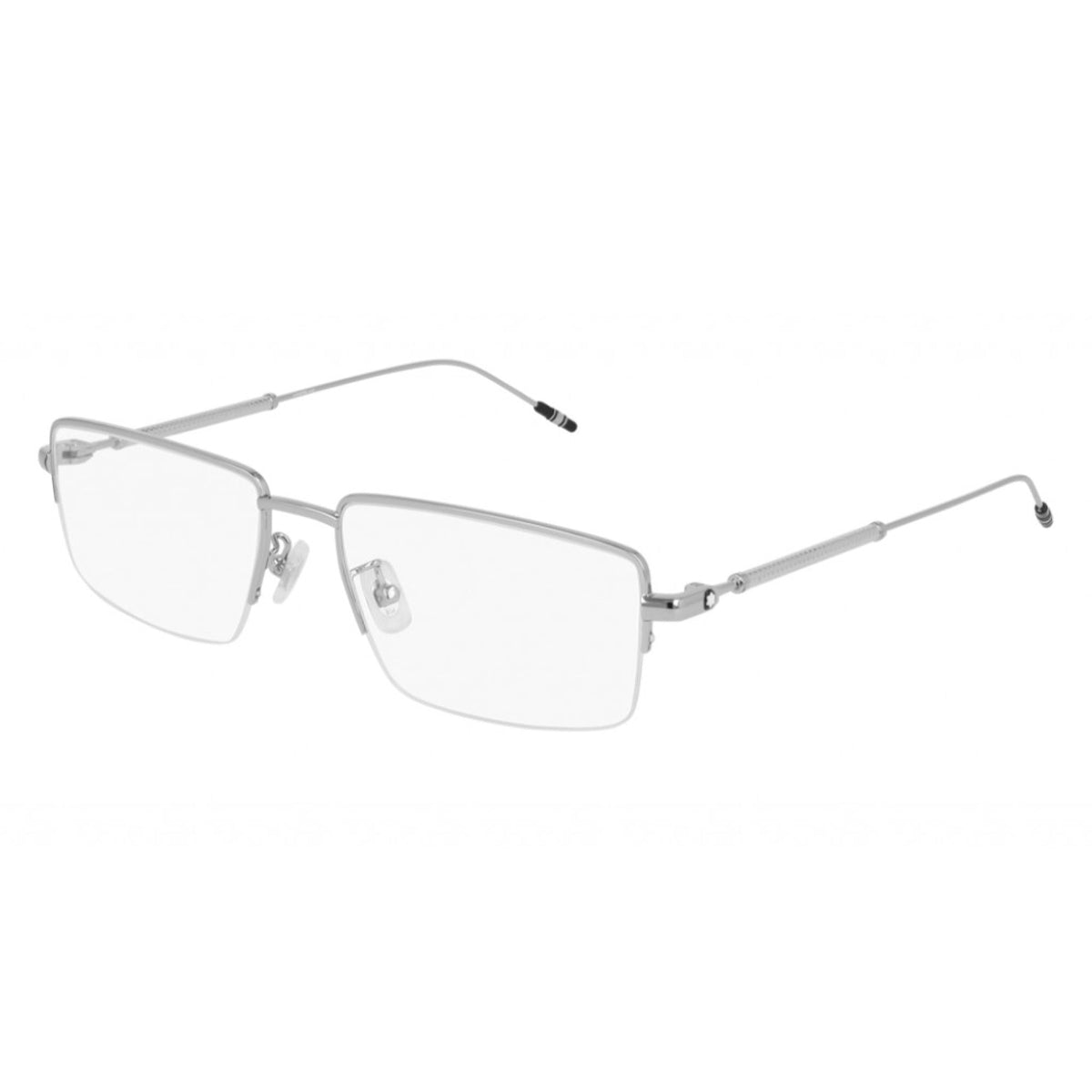Montblanc Men's Sunglasses Spring Summer Silver Transparent Demo Lens Demo Lens Shiny MB0113O 003