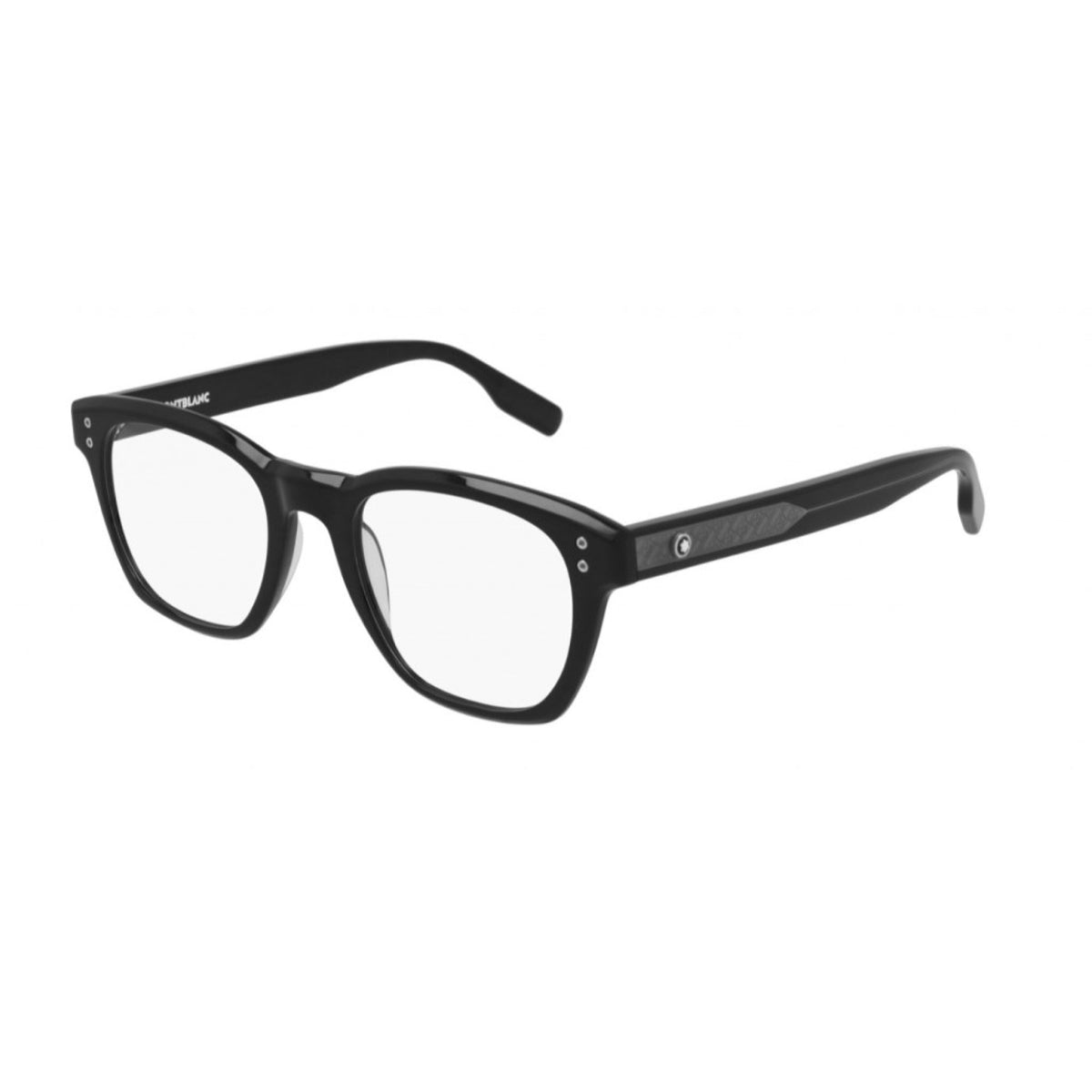 Montblanc Men's Sunglasses Fall Winter Black Transparent Demo Lens Demo Lens Shiny MB0122O 001