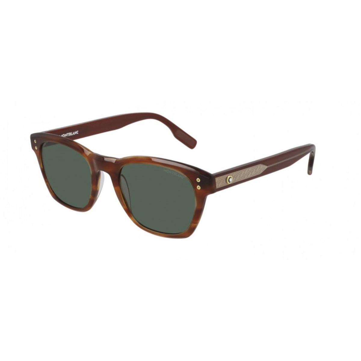 Montblanc Men's Sunglasses Fall Winter Havana Green Nylon Nylon Yellow MB0122S 002